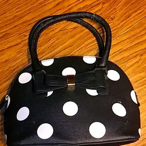 Faux leather mini purse with bow